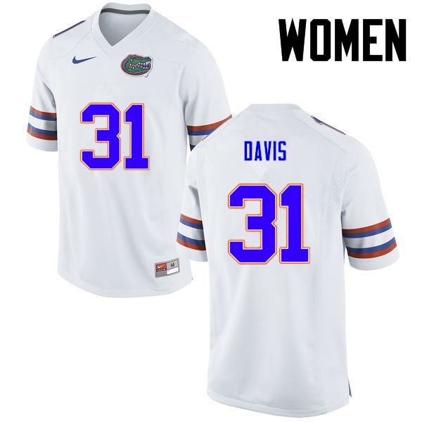 Florida Gators Women #31 Shawn Davis College Football White